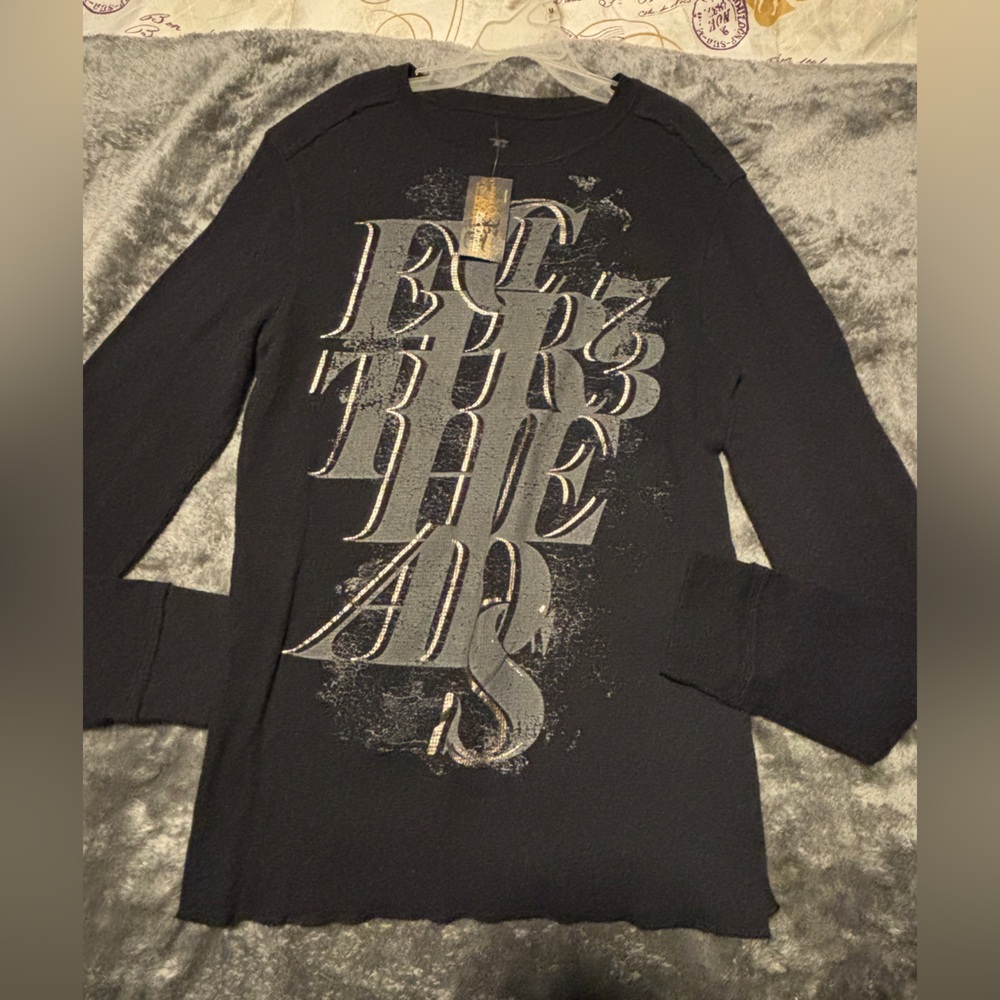 Black Graphic Long Sleeve Shirt